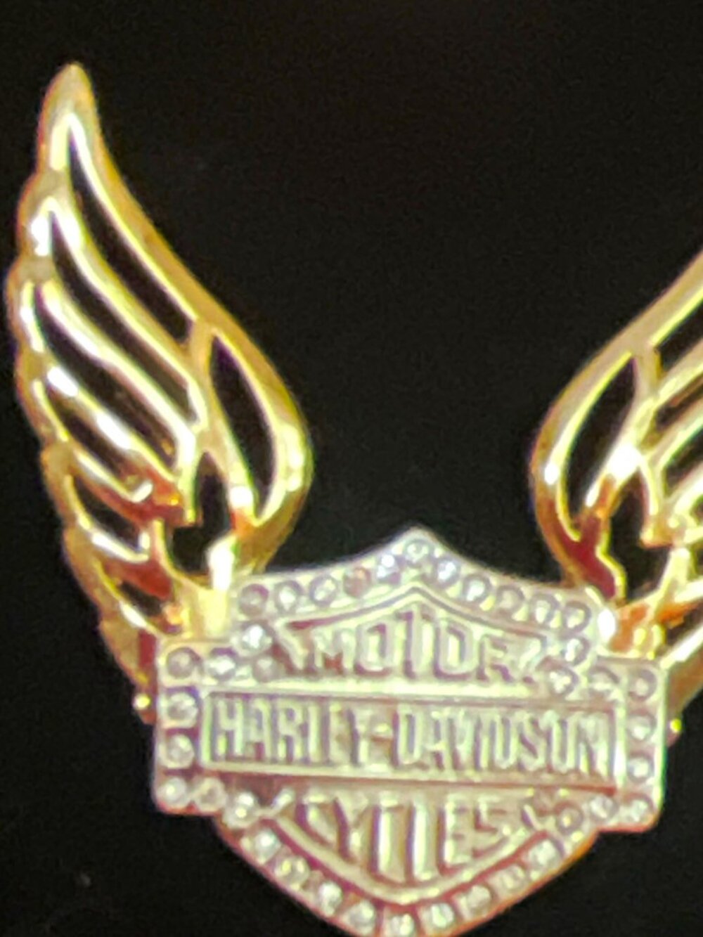 Harley-Davidson Winged Bar & Shield Wings Pin, Gold Tone